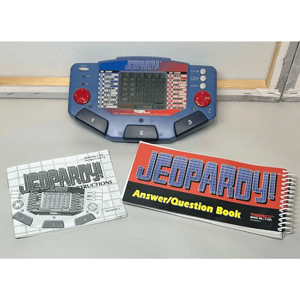 VTG Handheld Jeopardy Electronic Game with Book & Manual Tiger Electronics